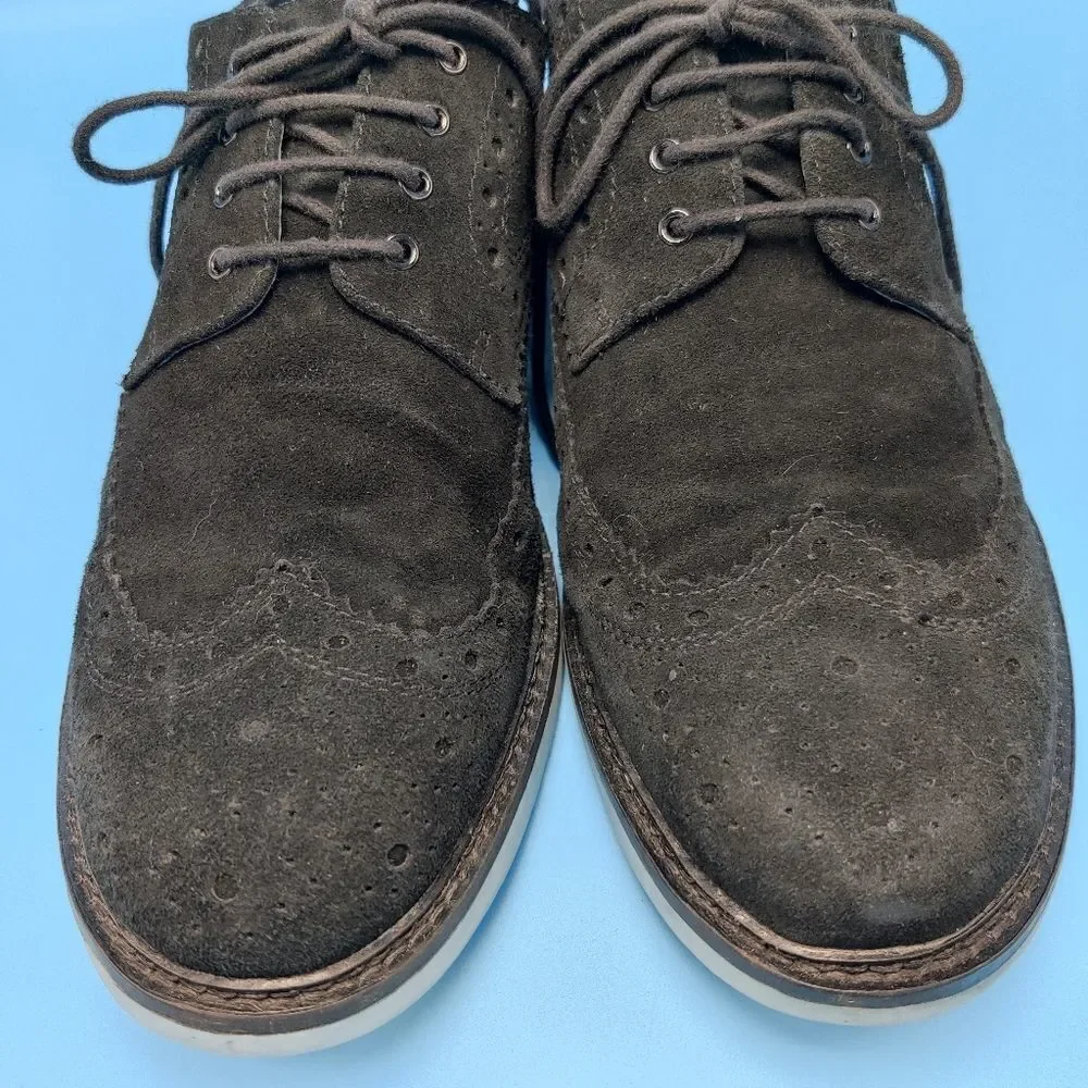 Joseph Abboud Suede Wingtip Brogue Oxford Shoes Men’s Size 11.5 Charcoal Black
